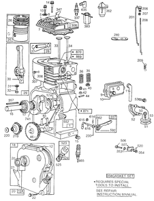 Cylinder,cylinder Hd,piston Diagram and Parts List for 131431-0146-XX  Briggs and Stratton Engine